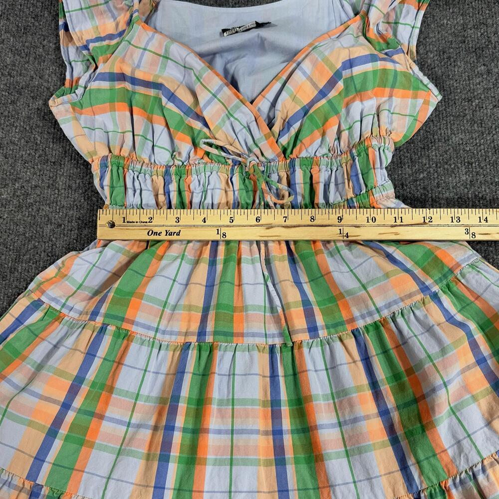 Kate Spade New York Dress Womens XS Blue Multicolor Plaid Flutter Maxi Sundress - Picture 8 of 15